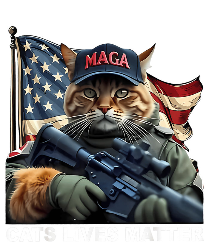 Cats Lives Matter Funny Trump 2024 Cat Maga T-Shirt