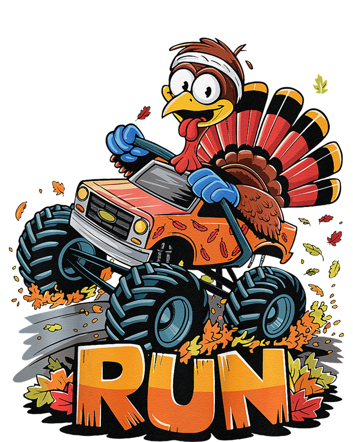 Run Monster Truck Turkey Thanksgiving Funny Turkey T-Shirt