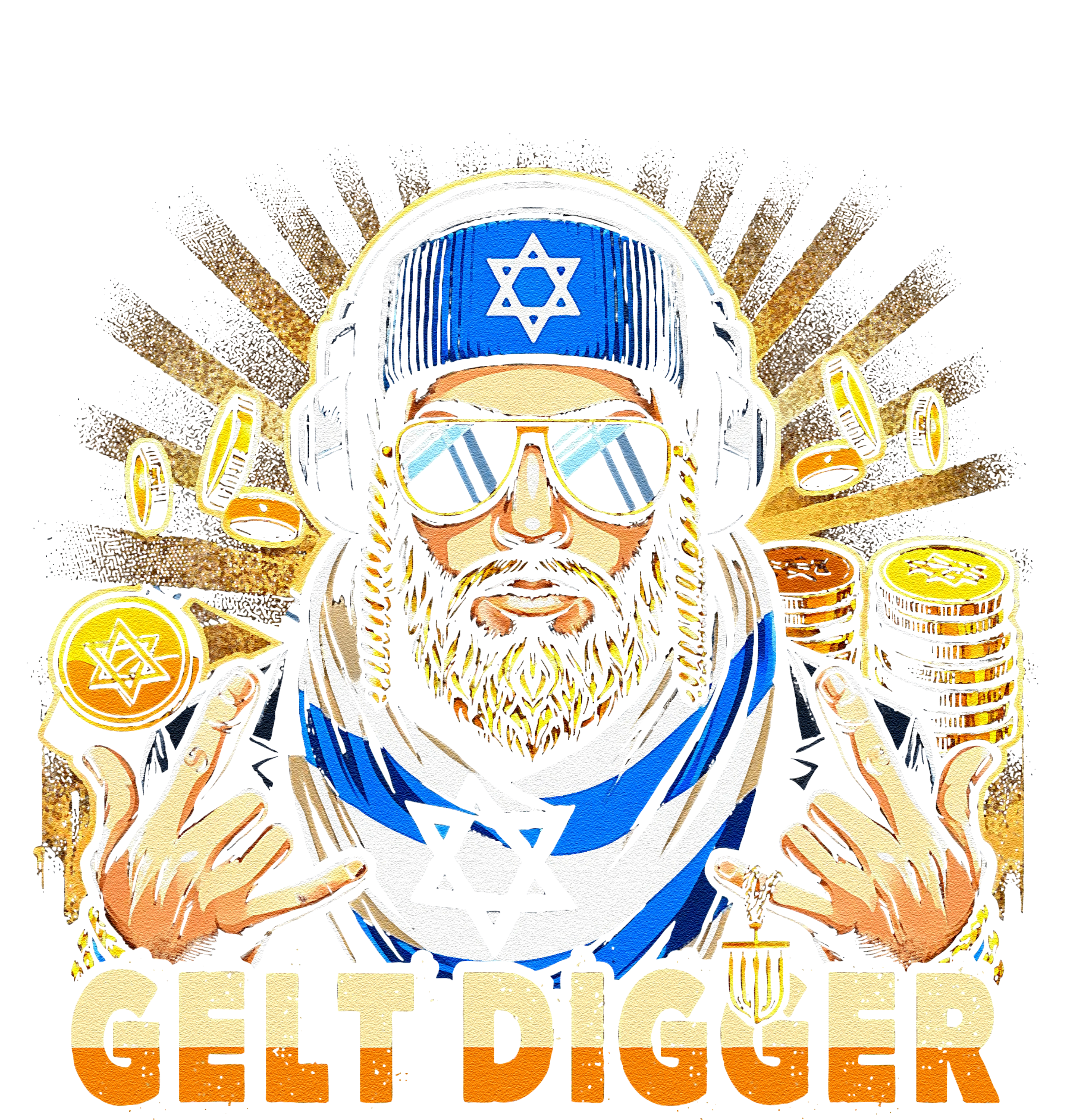 Gelt Digger Funny Jewish Rapper Isreali Wool Snapback Cap