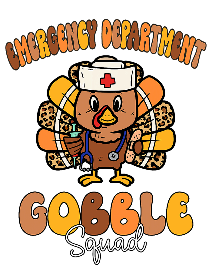 Emergency Department Gobble Squad Thanksgiving Er Nurse Fall Women's V-Neck T-Shirt