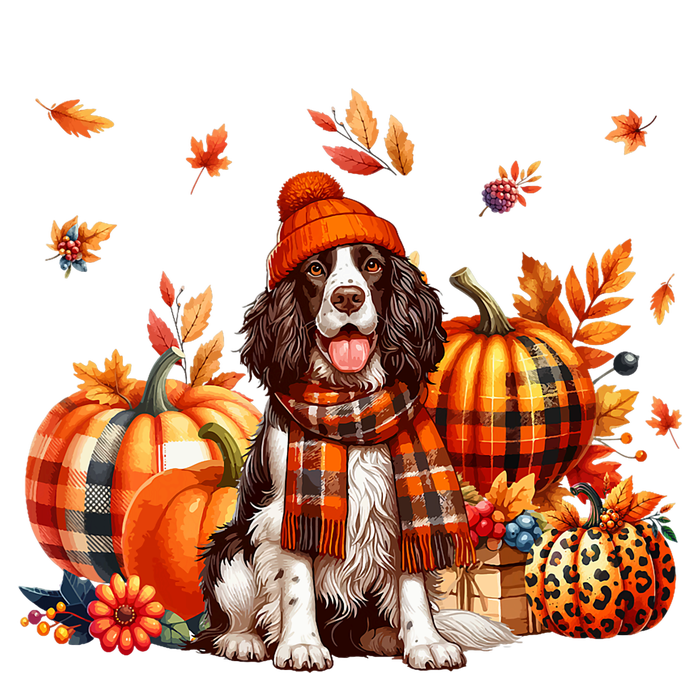 English Springer Spaniel Thanksgiving Leopard Pumpkins Fall T-Shirt