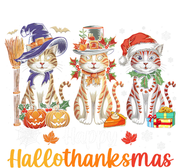 Happy Hallothanksmas Cats Halloween Thanksgiving Christmas Sweatshirt