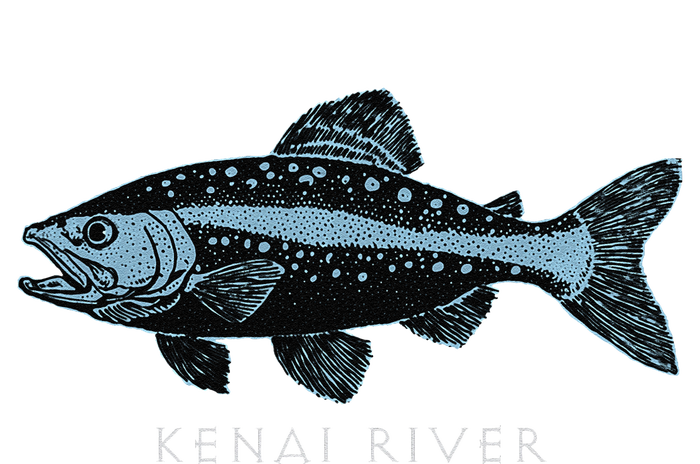 Kenai River Alaska King Salmon Fish Art Fishing Trip Ladies Essential Flowy Tank