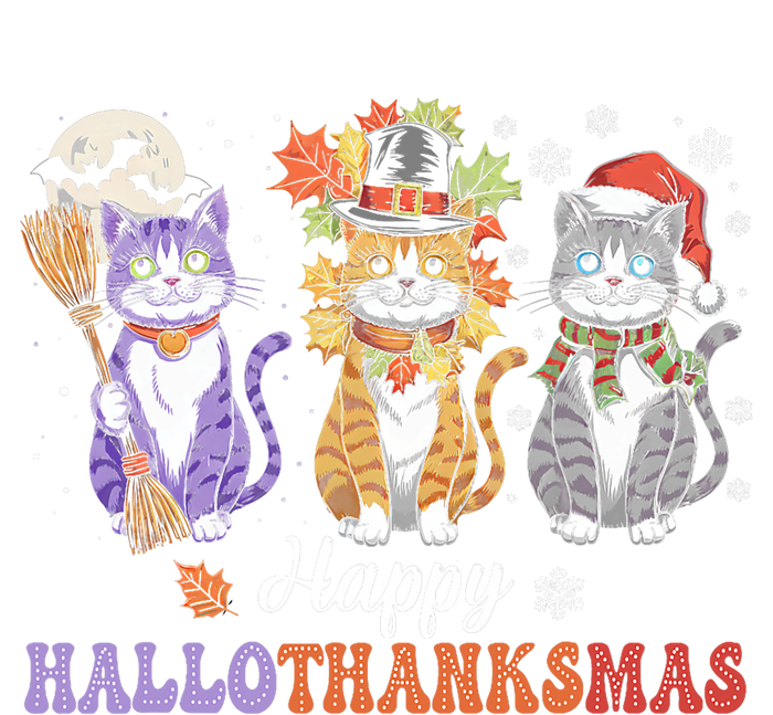 Happy Hallothanksmas Cats Lover Halloween Thanksgiving Canvas