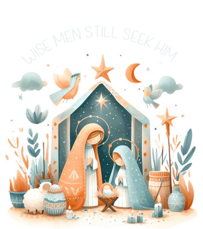 Nativity Scene Wise Still Seek Him Bohemian Christmas T-Shirt