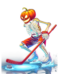 Pumpkin Hockey Skeleton Ice Hockey Halloween Funny Gift Short Acrylic Beanie