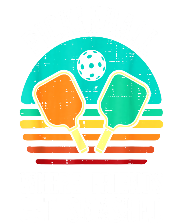 Vintage Pickleball Where Friends Get Smashed Pickle Ball Gift High Crown Mesh Back Trucker Hat