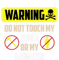 Warning Do Not Touch My Tools Or My Daughter Funny Dad Metallic Star Ornament