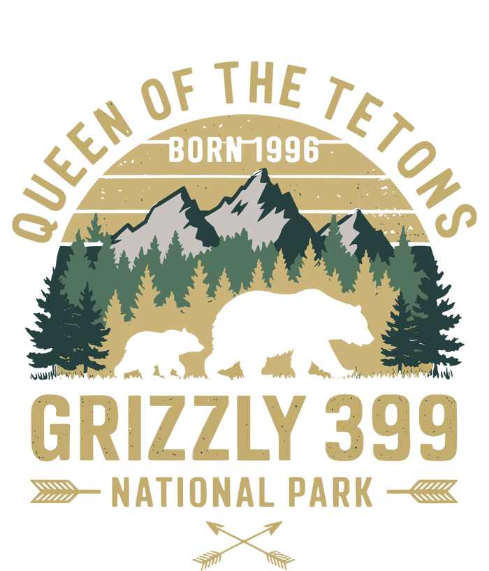 Queen Of The Tetons Grizzly 399 National Park Preserve Women's Knotted Racerback Tank