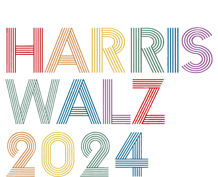 Rainbow Harris Waltz 2024 Election Kamala Harris Tim Walz T-Shirt