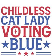 Childless Cat Lady Voting Blue Graphic Women's Racerback Cropped Tank