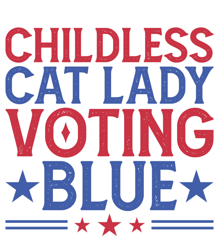 Childless Cat Lady Voting Blue Graphic Women's Racerback Cropped Tank