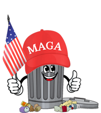 Funny Trump Maga Garbage Can Cartoon Character American Flag T-Shirt