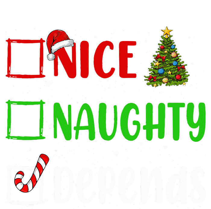 Nice Naughty Depends Christmas List Holiday Xmas 2024 Knit Cap Winter Beanie