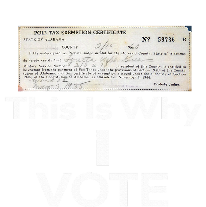Poll Tax Exemption Certificate This Is Why I Vote Tall Long Sleeve 