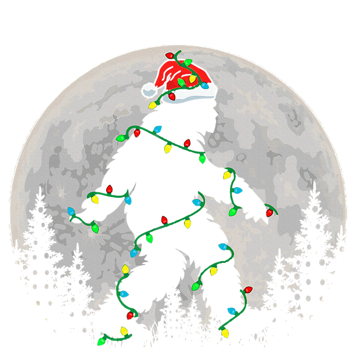 Bigfoot Santa Christmas Tree Lights Women's V-Neck T-Shirt