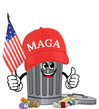 Funny Trump Maga Garbage Can Cartoon Character American Flag Cooling Performance Crew T-Shirt