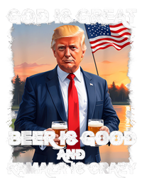 God Is Great Beer Is Good And Kamala Are Crazy Funny Trump Baby Long Sleeve Bodysuit