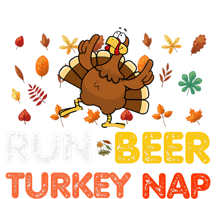 Run Beer Turkey Nap Running Trot Dinner Thanksgiving V-Neck T-Shirt