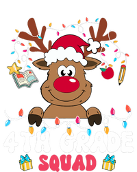 4th Grade Squad Reindeer Christmas Fourth Grade Teacher Xmas Women's Long Sleeve Flannel Pajama Set 