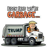 Trump Rides In Garbage Truck Cropped Pullover Crew