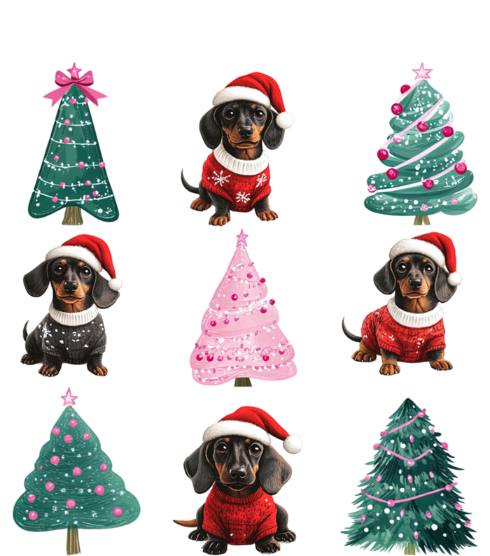 Cute Dachshund Christmas Tree Pattern Merry Xmas Dog Lover Great Gift T-Shirt