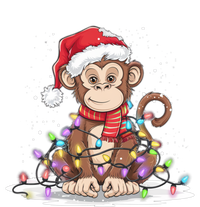 Funny Xmas Matching Santa Hat Monkey Christmas Tree Lights Great Gift Toddler Long Sleeve Shirt