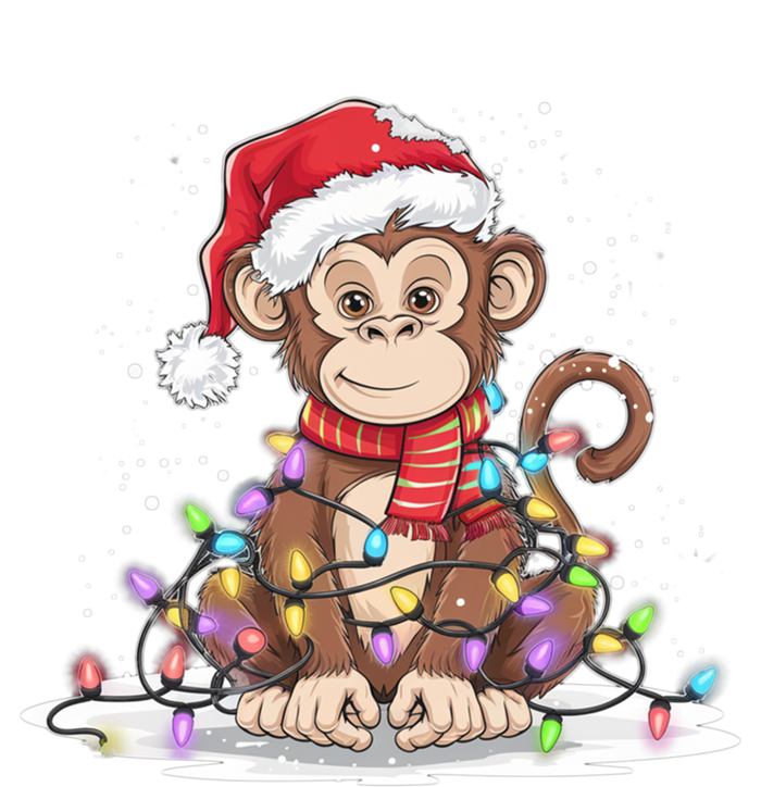 Funny Xmas Matching Santa Hat Monkey Christmas Tree Lights Great Gift Toddler Long Sleeve Shirt