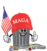 Funny Trump Maga Garbage Can Cartoon Character American Flag Button