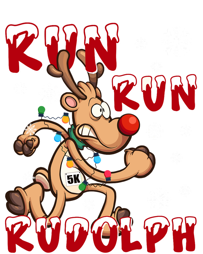 Christmas 5k Run Run Rudolph Holiday Team Running Outfit Garment-Dyed Heavyweight T-Shirt