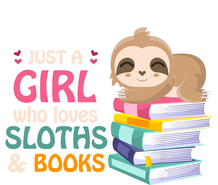 Just A Girl Who Loves Sloths And Books Sloth V-Neck T-Shirt