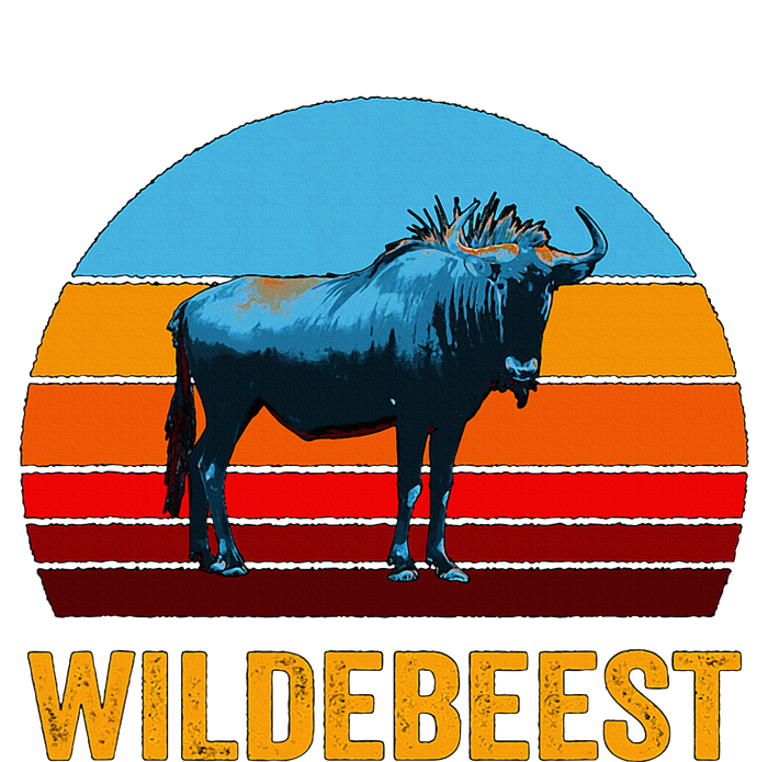 Retro Vintage Style Sunset Wildebeest Sustainable Knit Beanie