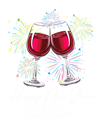 Happy New Year 2025 Wine Glass Fireworks New Years Eve Party Gift Ladies Long Sleeve Shirt