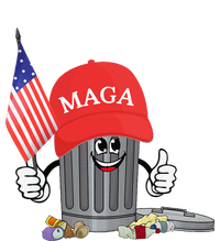 Funny Trump Maga Garbage Can Cartoon Character American Flag Gift Zip Tote Bag