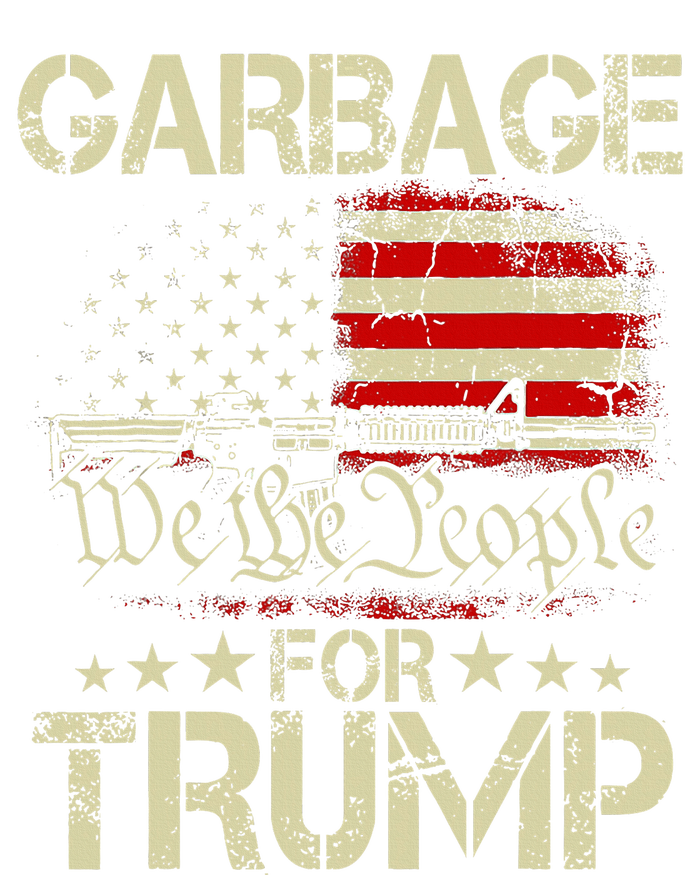 Garbage For Trump 2024 Tees Trump Supporter Us Flag Striped Beanie with Solid Band