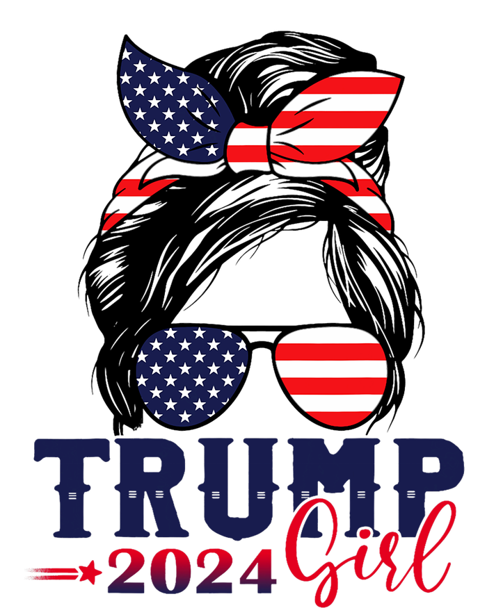 Trump Girl 2024 Messy Bun American Flag Trump 2024 Election Magnet