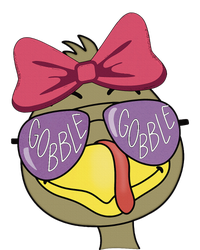 Thanksgiving Turkey Face With Gobble Sunglasses & Bow Flexfit Unipanel Trucker Cap