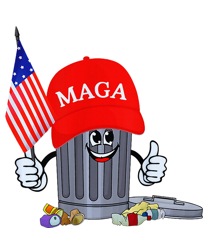 Trump Garbage Can Cartoon Character American Flag Cooling Performance Crew T-Shirt