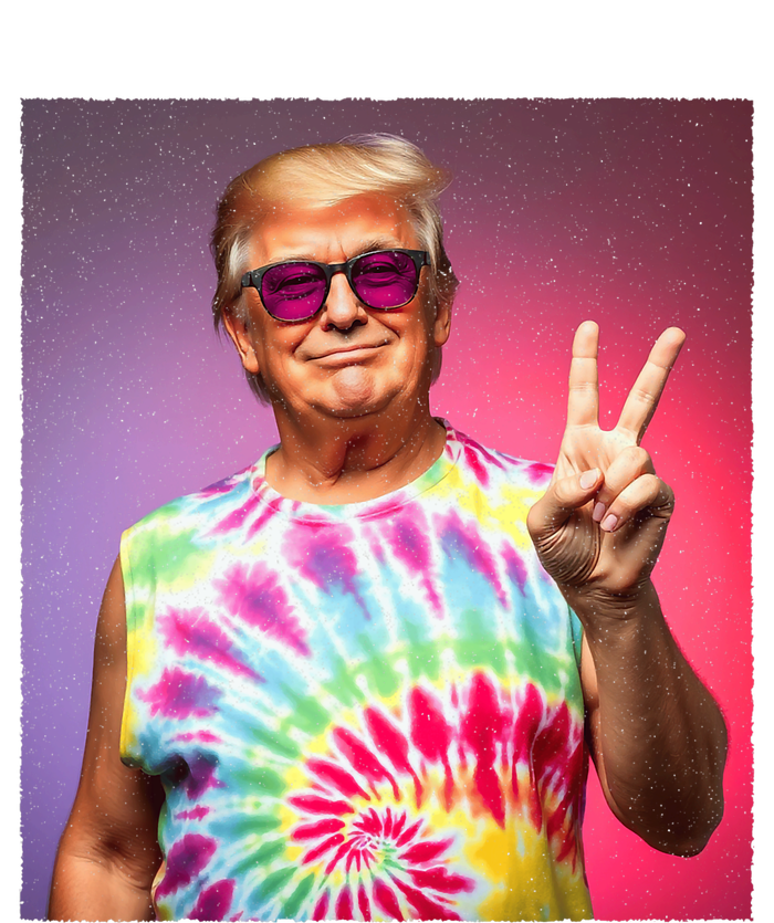 Trump Tiedye Hippie Sunglasses – Funny Peace Symbol Donald T-Shirt