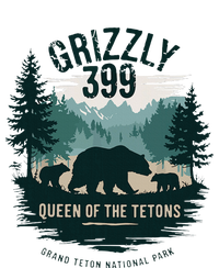 Retro Bear Queen Of The Tetons Grizzly 399 National Park Garment-Dyed Sweatshirt