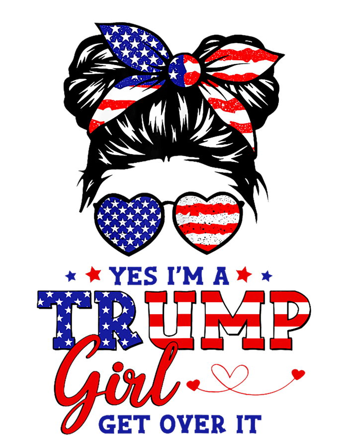 Yes IM A Trump Girl Get Over It Messy Bun Hair Trump 2024 Long Sleeve Pajama Set