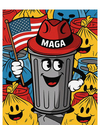 Proud Maga Garbage Trump Supporter Trash Can Cartoon Funny Full-Length Apron With Pockets