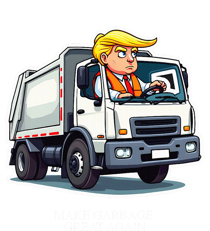 Make Garbage Great Again Funny Trump Garbage Truck Design Women's Crop Top Tee