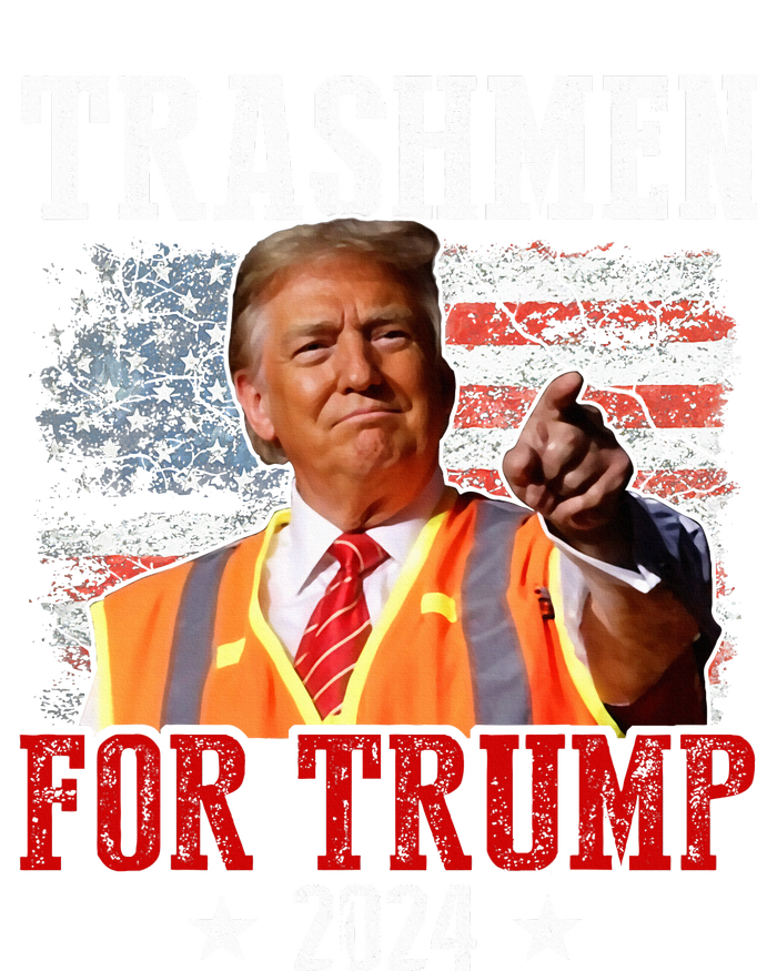 Trashmen For Trump 2024 Funny Election Garbageman Garbage High Crown Mesh Back Trucker Hat