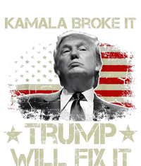 Kamala Harris Broke It Trump Will Fix It Usa Flag Trump Cool Women's Racerback Cropped Tank