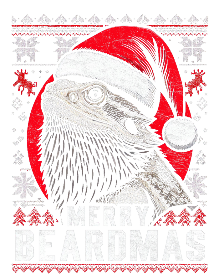 Bearded Dragon Ugly Christmas Sweater Merry Breardmas Striped Beanie with Solid Band