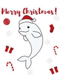 Beluga Cheerful Christmas Santas Hat Sweet Animals Whale T-Shirt