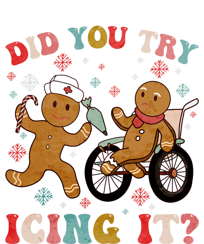 Did You Try Icing It Funny Christmas Nurse Gingerbread Metallic Star Ornament