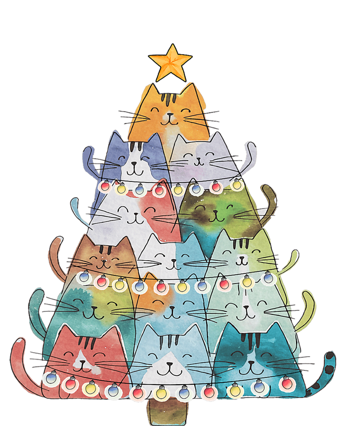 Funny Cat Christmas Tree Xmas Cat Lover Cat Graphic Button