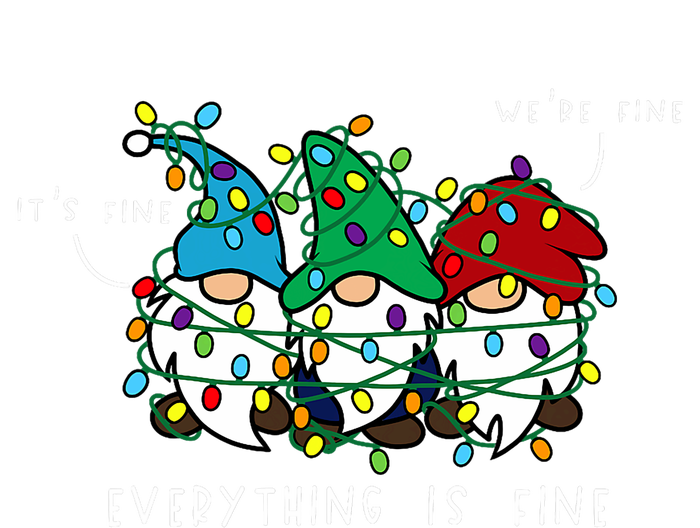 ItS Fine Everything Is Fine Xmas Lights Gnome Christmas T-Shirt